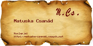 Matuska Csanád névjegykártya