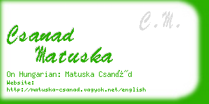 csanad matuska business card